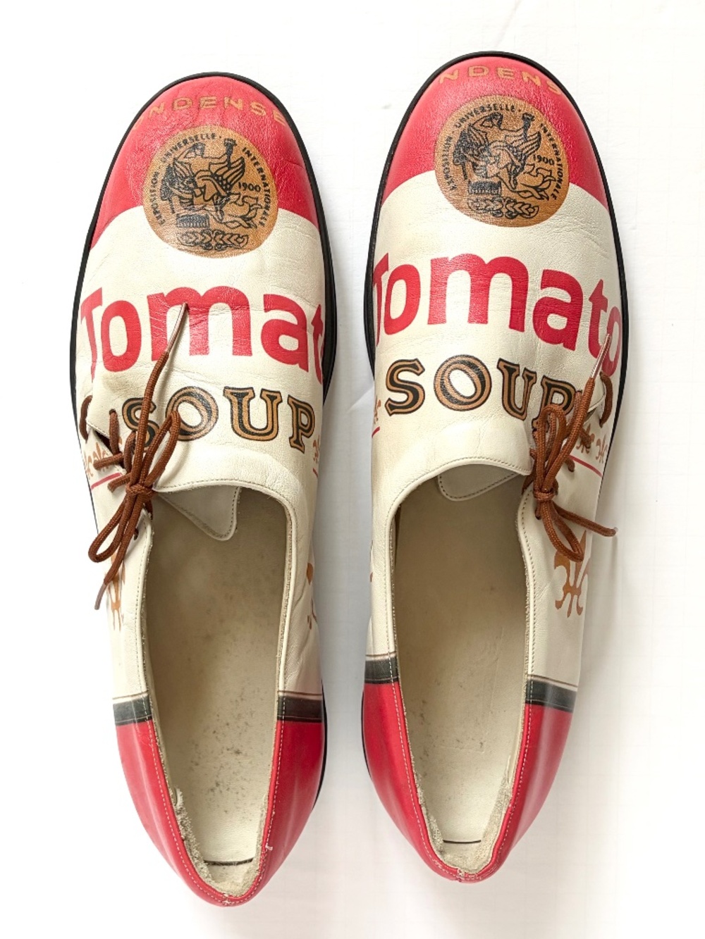 Vintage ICON Andy Warhol Pop Art Campbells Tomato Soup Oxford Shoes Mens 11